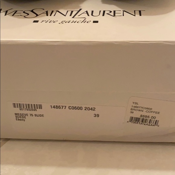 Yves Saint Laurent Megeve slide brown shearling - Picture 2 of 8
